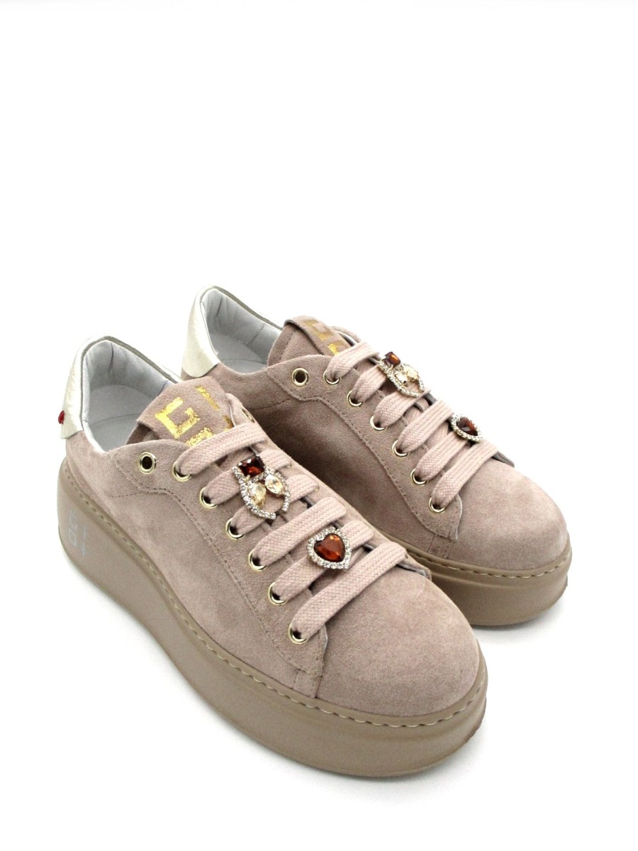 Calzature Gio+ | Sneaker Pelle Donna Gio+ Combi Sahara - Pia102B - Cipria