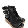 Calzature AS98 | Sandalo Zeppa In Pelle Donna As98 Black -528036- Nero