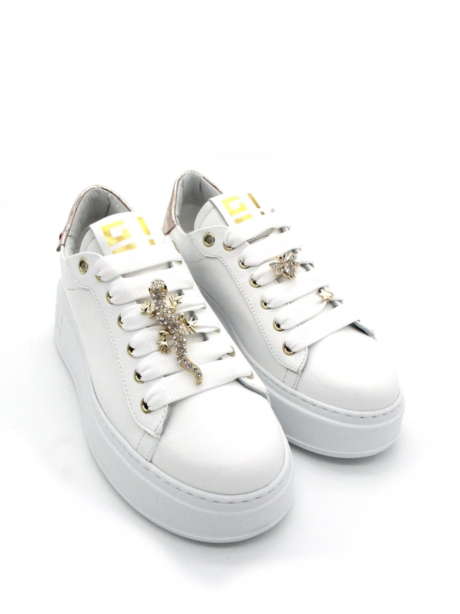 Calzature Gio+ | Sneaker Pelle Donna Gio+ Combi Pia 72B - White