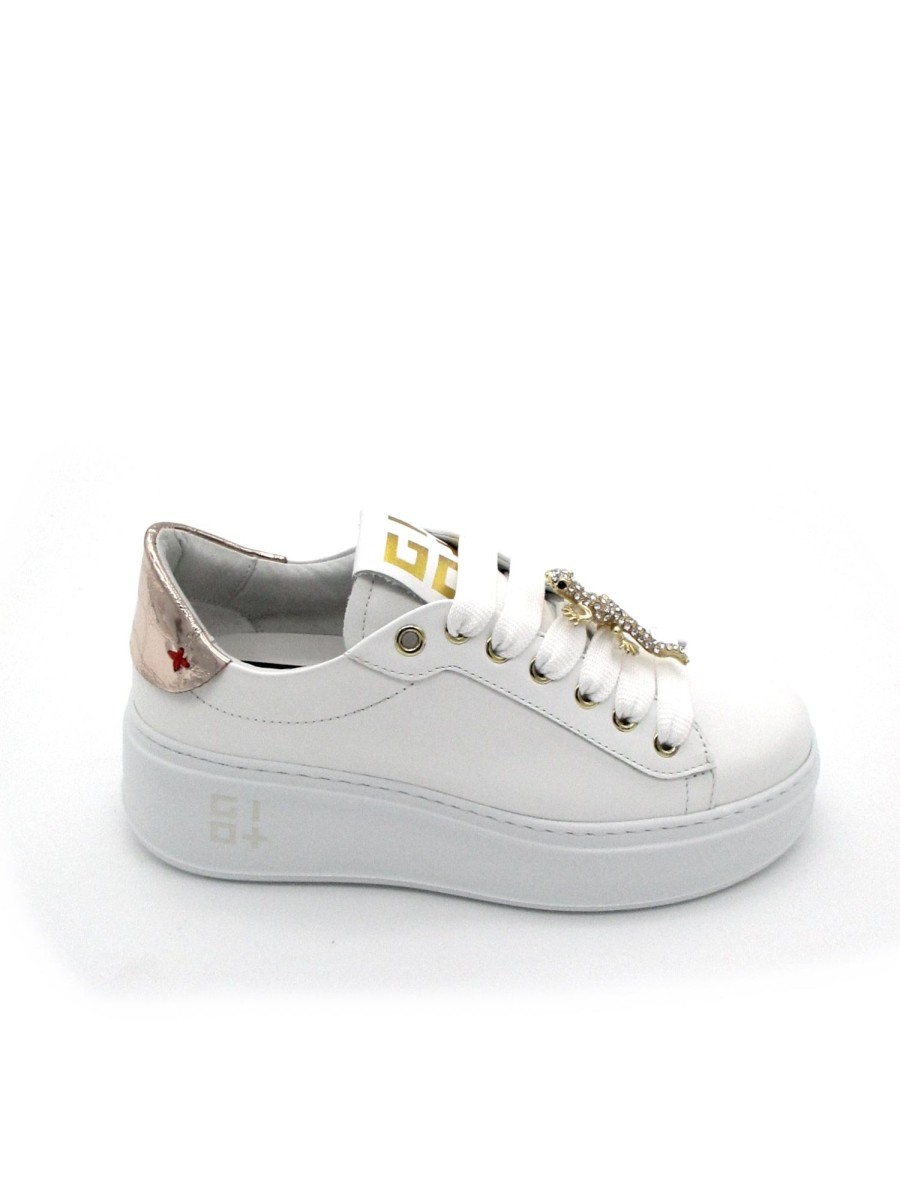 Calzature Gio+ | Sneaker Pelle Donna Gio+ Combi Pia 72B - White