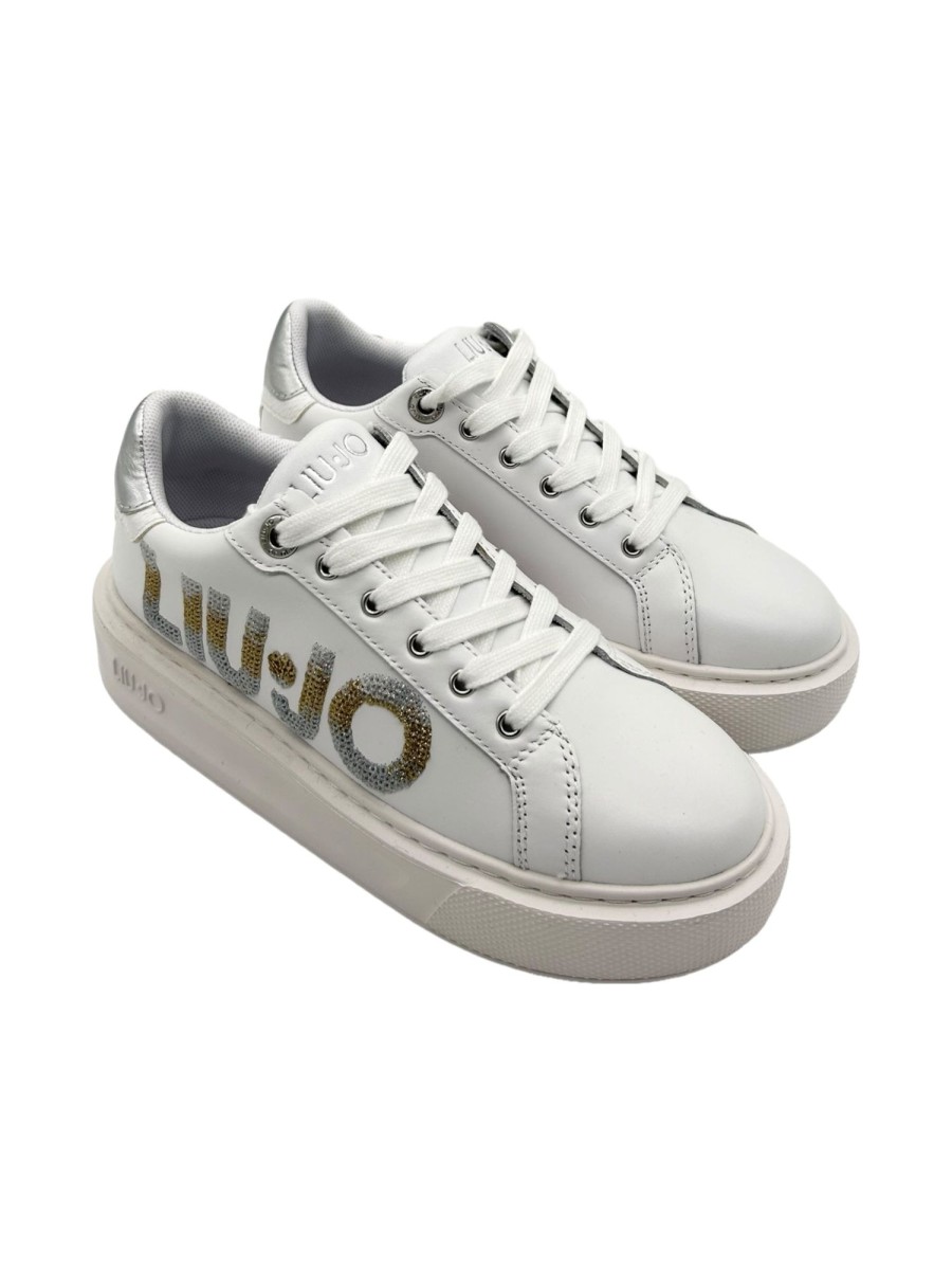 Calzature Liu Jo | Sneakers Liujo Calf Leather Silver - Kylie 22 - White