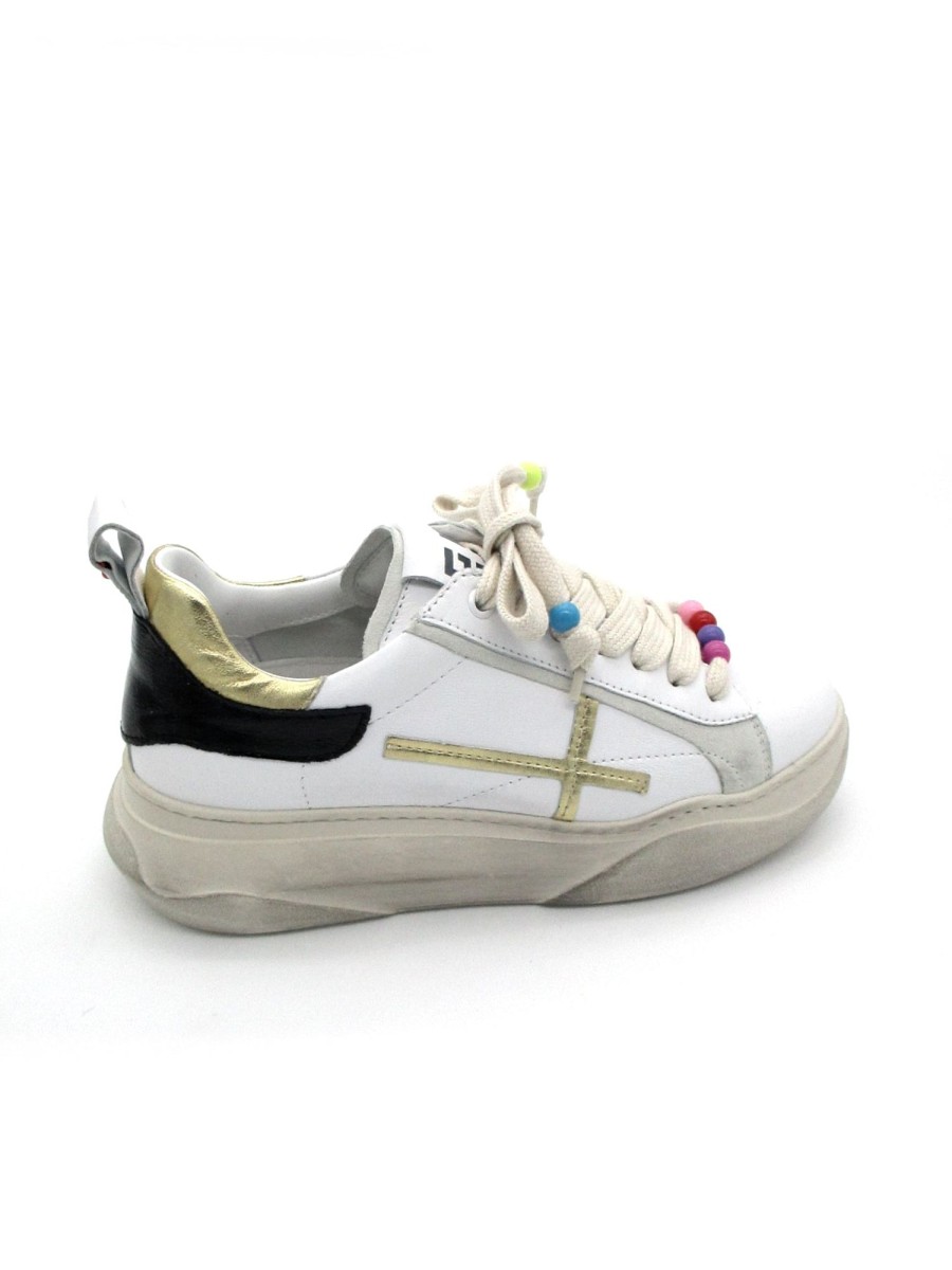 Calzature Gio+ | Sneaker Pelle Donna Gio+ Combi Black White - Giada 62B - Bianco