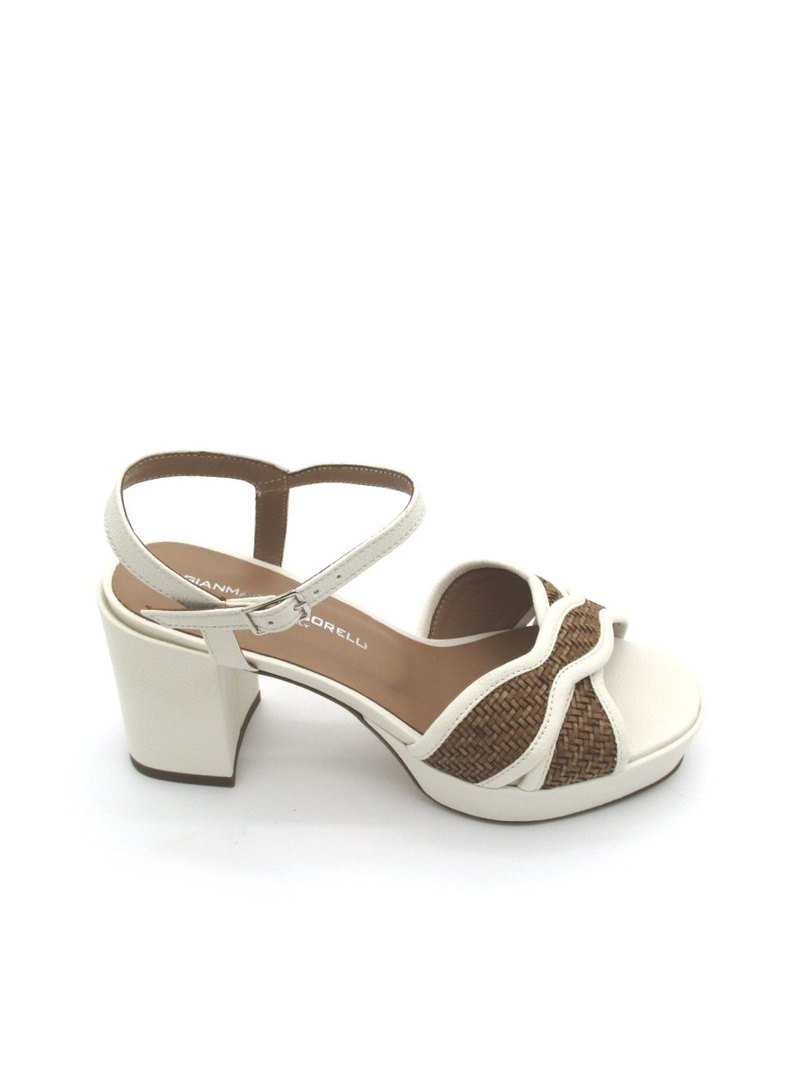 Calzature Gianmarco Sorelli | Sandalo Pelle Donna Gianmarco Sorelli Nora /Cuoio - 2178 - Milk