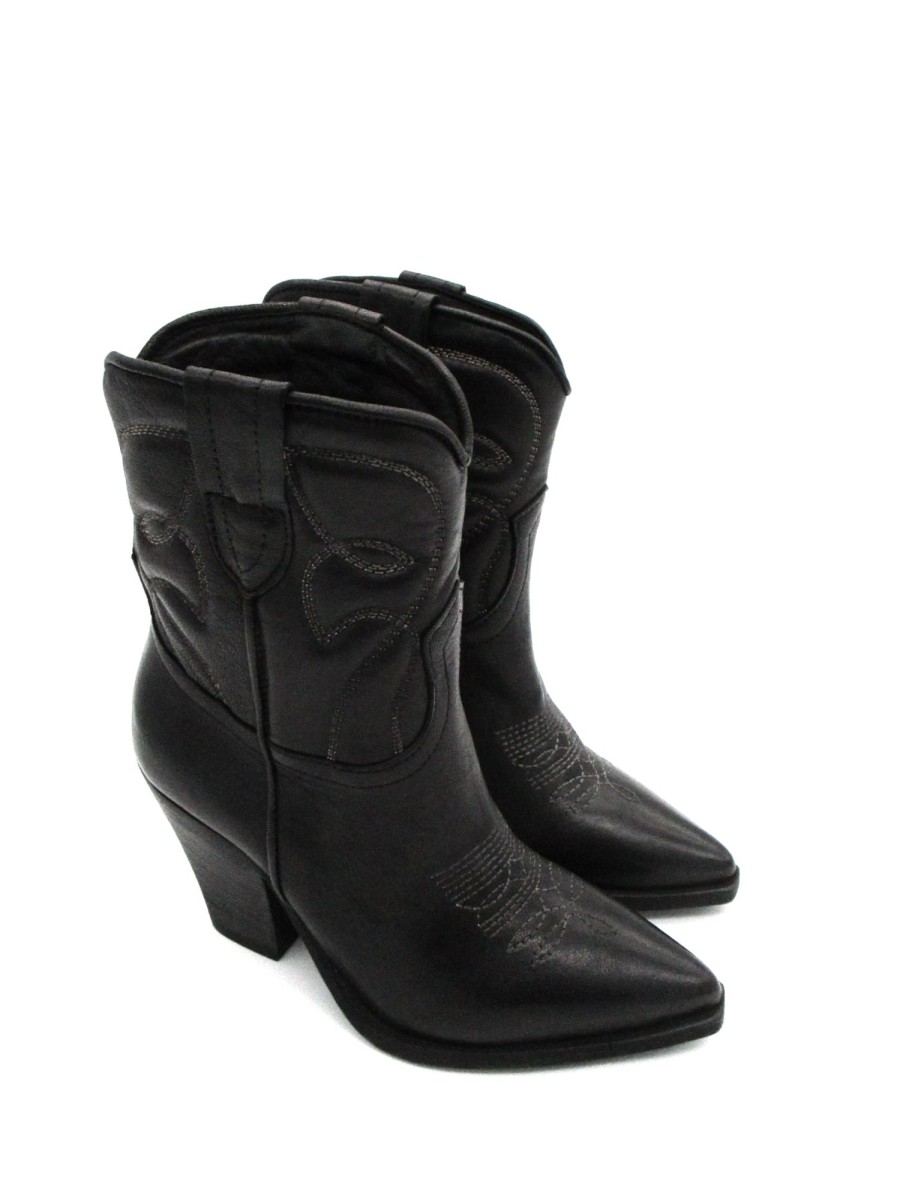 Calzature Zoe | Texano Pelle Zoe Black - Sofie 03 - Nero