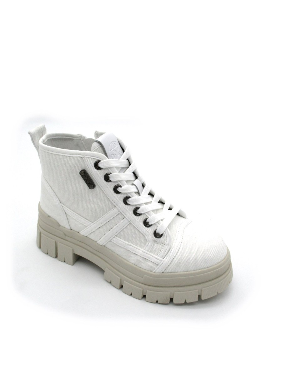 Calzature Oxs | Anfibio Donna Oxs Kyla Canvas White - Oxw202301 - Bianco