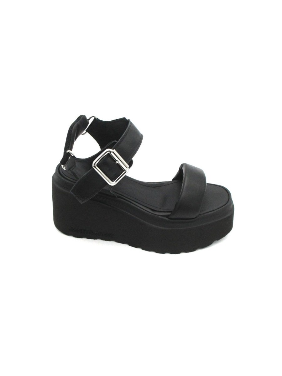 Calzature Janet Sport | Sandalo Pelle Donna Janet & Janet Agata 3180 Nero