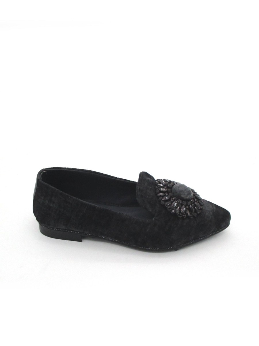 Calzature Zoe | Ballerina Zoe Velluto Black - Chantal03 - Nero