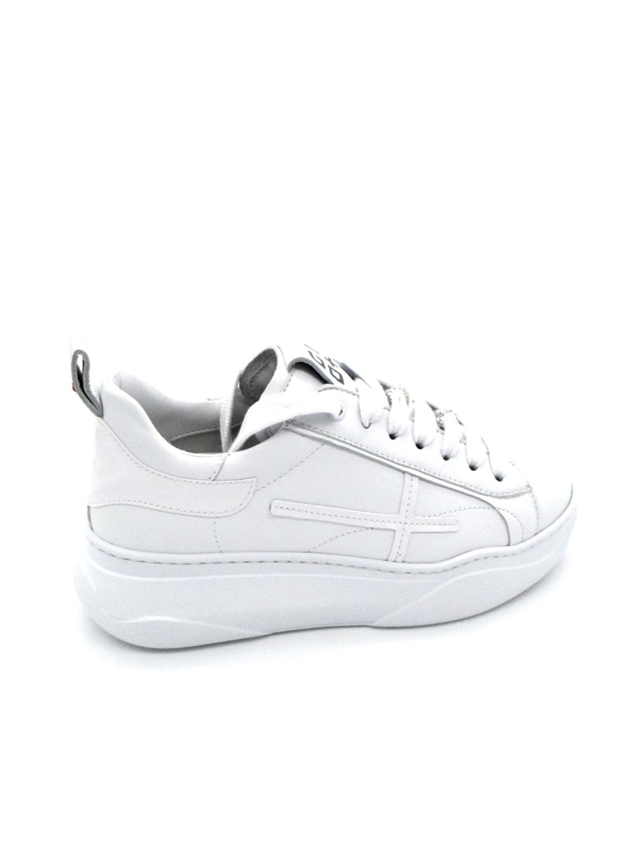 Calzature Gio+ | Sneaker Pelle Donna Gio+ Combi White - Giada 63A - Bianco