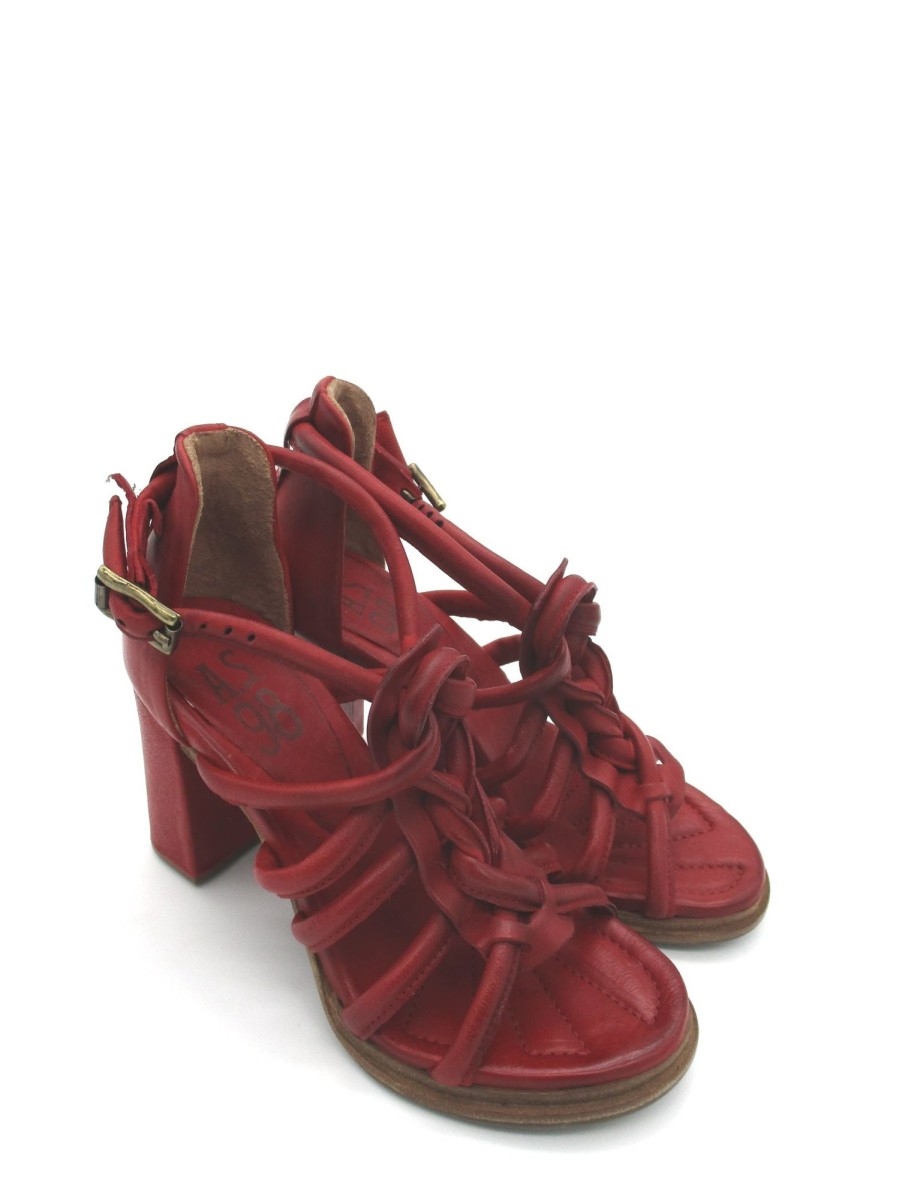 Calzature AS98 | Sandalo In Pelle Donna As98 Berrix Blood - A85002 - Rosso