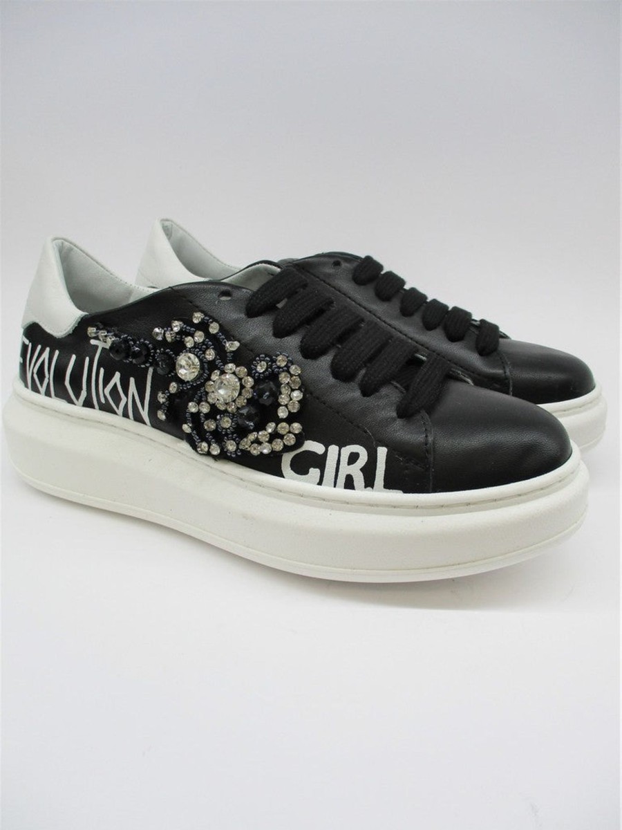 Calzature Gio+ | Sneaker Pelle Donna Gio+ G411B Nera