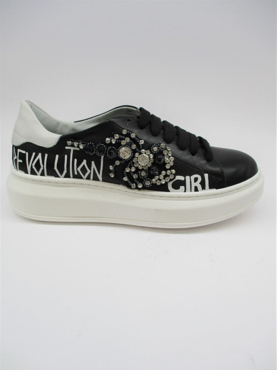 Calzature Gio+ | Sneaker Pelle Donna Gio+ G411B Nera