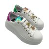 Calzature Gio+ | Sneaker Pelle Donna Gio+ Combi Bianco Coccinelle - Pia 158A- White