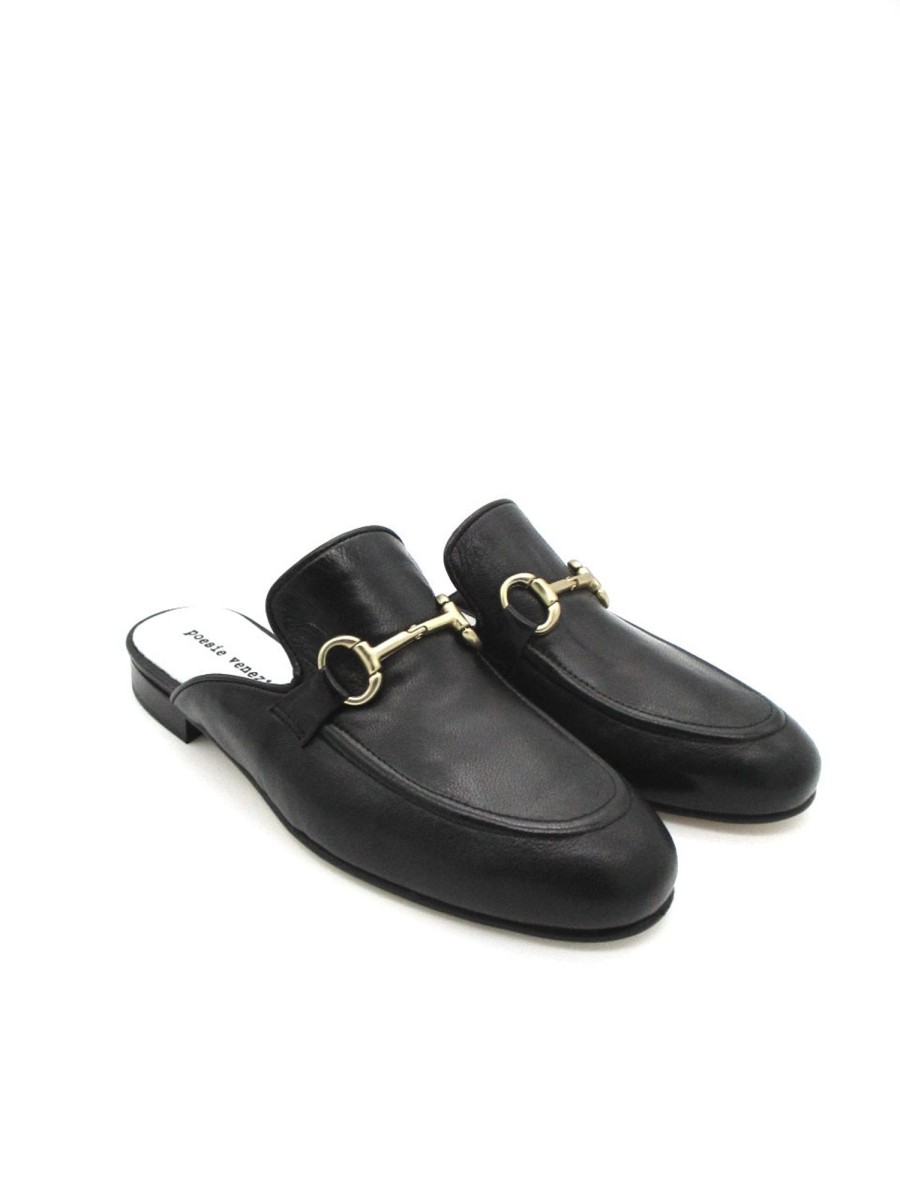 Calzature Poesie Veneziane | Mocassino Pelle Donna Poesie Veneziane Jja42 Nero