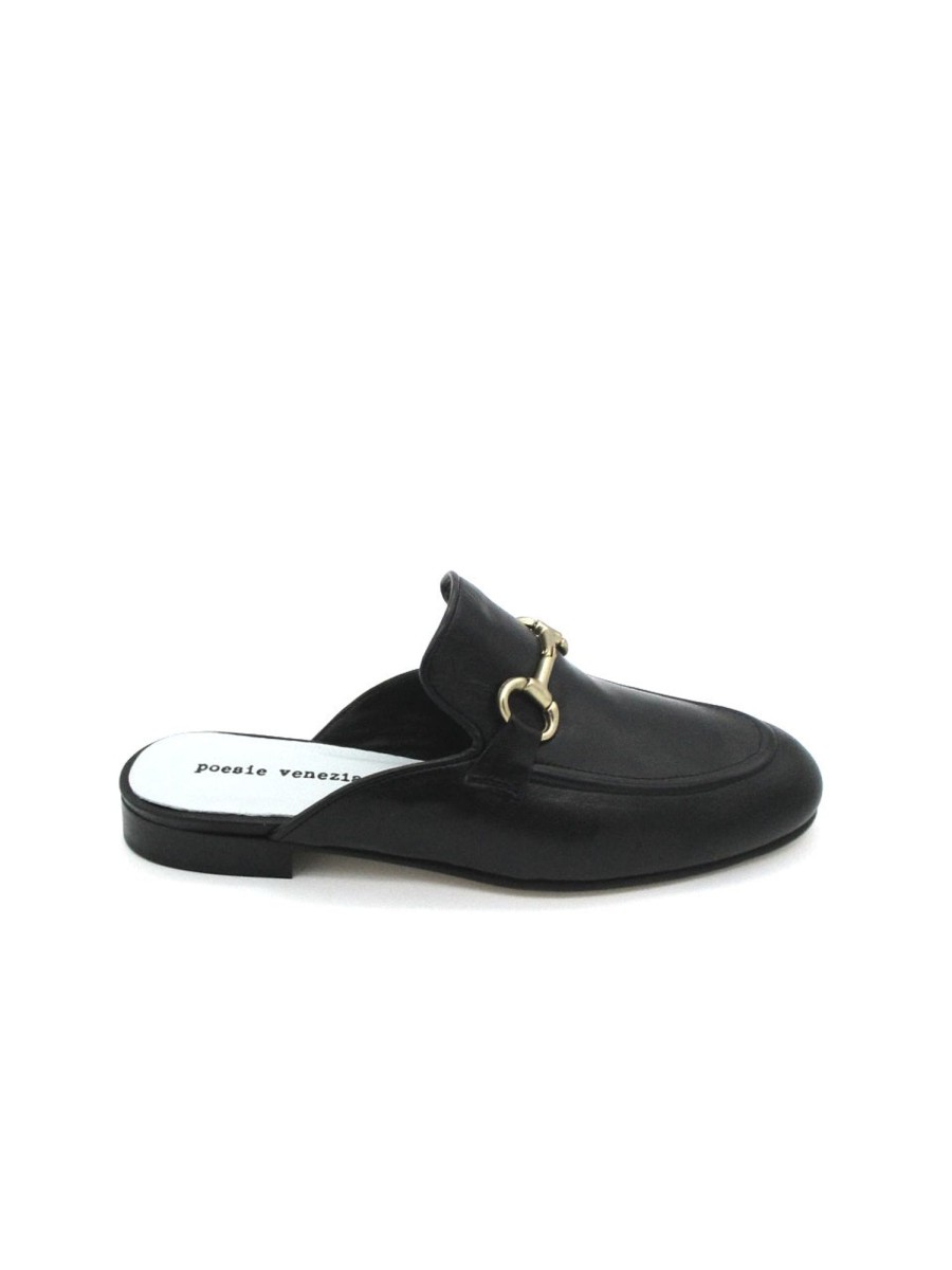 Calzature Poesie Veneziane | Mocassino Pelle Donna Poesie Veneziane Jja42 Nero