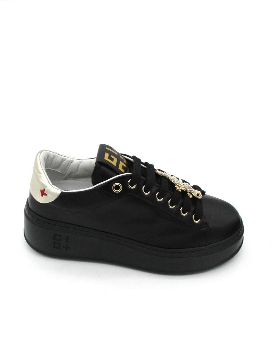 Calzature Gio+ | Sneaker Pelle Donna Gio+ Combi Black - Pia72A - Nero