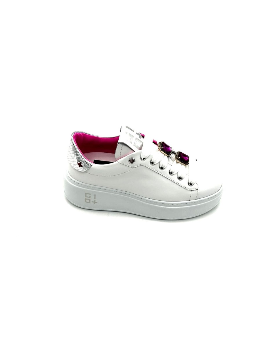 Calzature Gio+ | Sneaker Pelle Donna Gio+ Combi Geco - Pia 180A- White