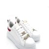 Calzature Gio+ | Sneaker Pelle Donna Gio+ Giada Combi Monogramma Bianca Fuxia Bianco