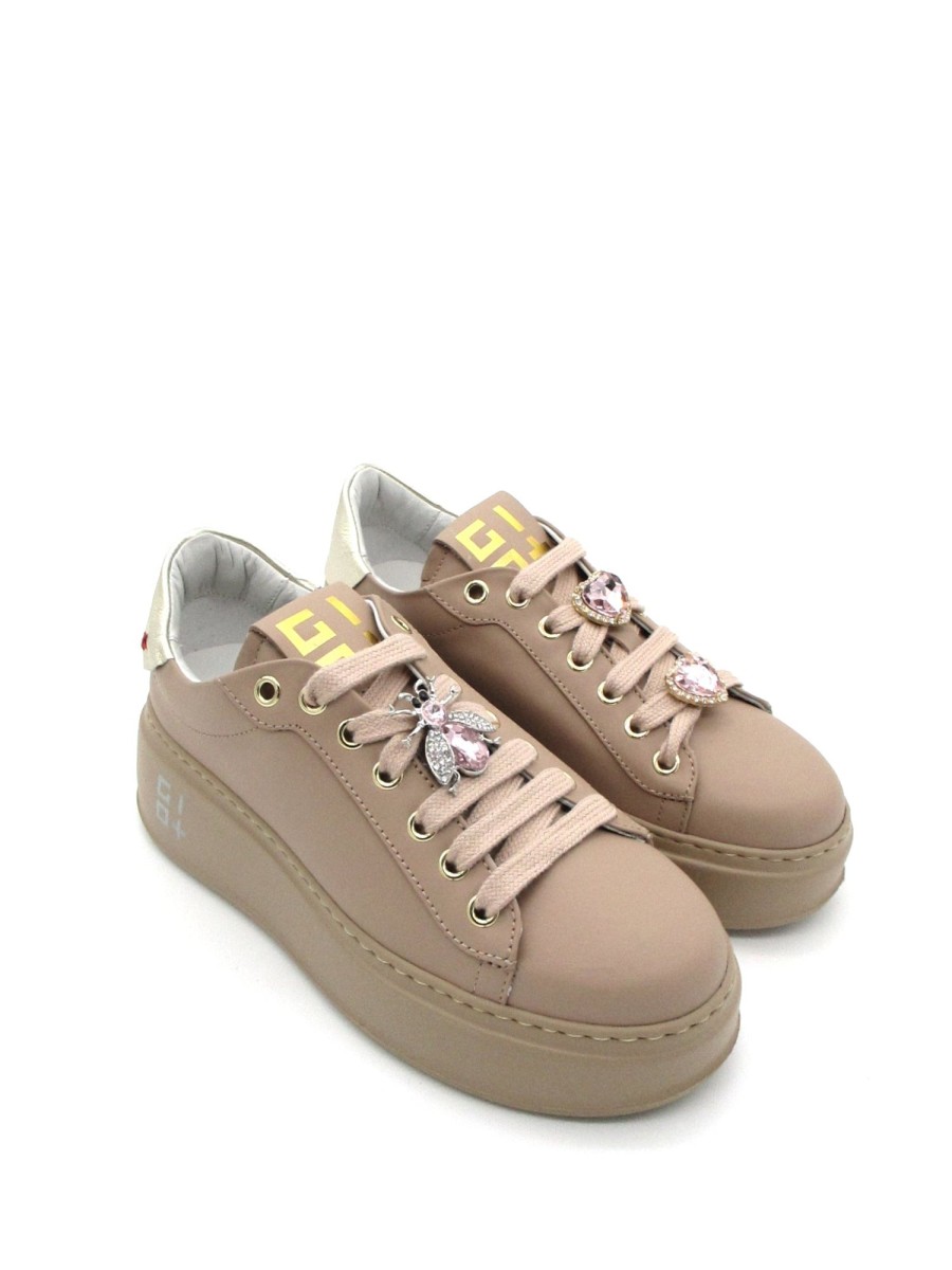 Calzature Gio+ | Sneaker Pelle Donna Gio+ Combi Nudo - Pia 86C - Nude