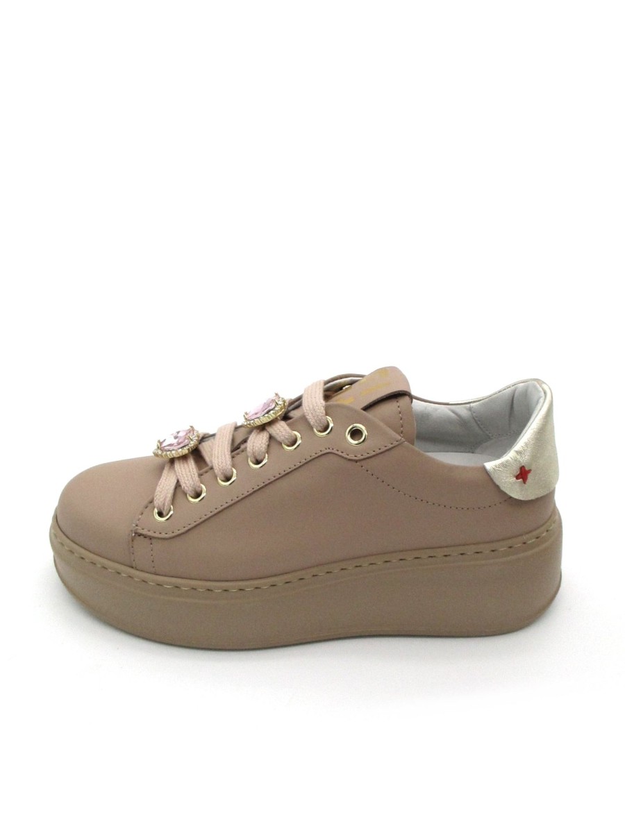 Calzature Gio+ | Sneaker Pelle Donna Gio+ Combi Nudo - Pia 86C - Nude