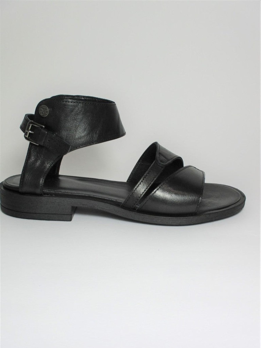 Calzature Oxs | Sandalo Pelle Donna Oxs Julia 1058 Nero