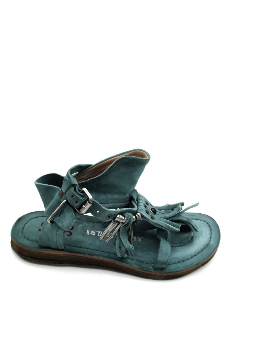 Calzature AS98 | Sandalo Basso Pelle Donna As98 534010 - Emerald