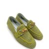 Calzature Poesie Veneziane | Mocassino Pelle Donna Poesie Veneziane Midollino Naturale Verde