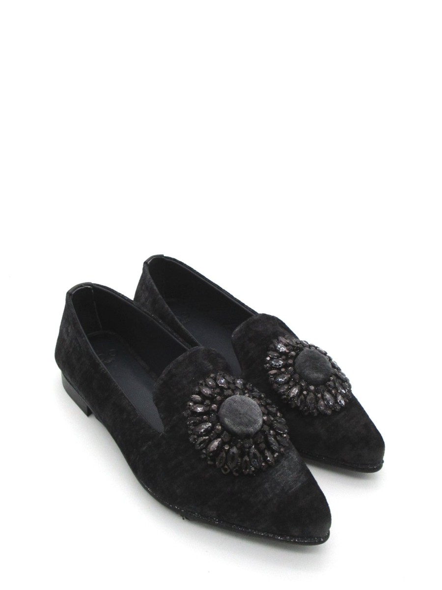 Calzature Zoe | Ballerina Zoe Velluto Black - Chantal03 - Nero