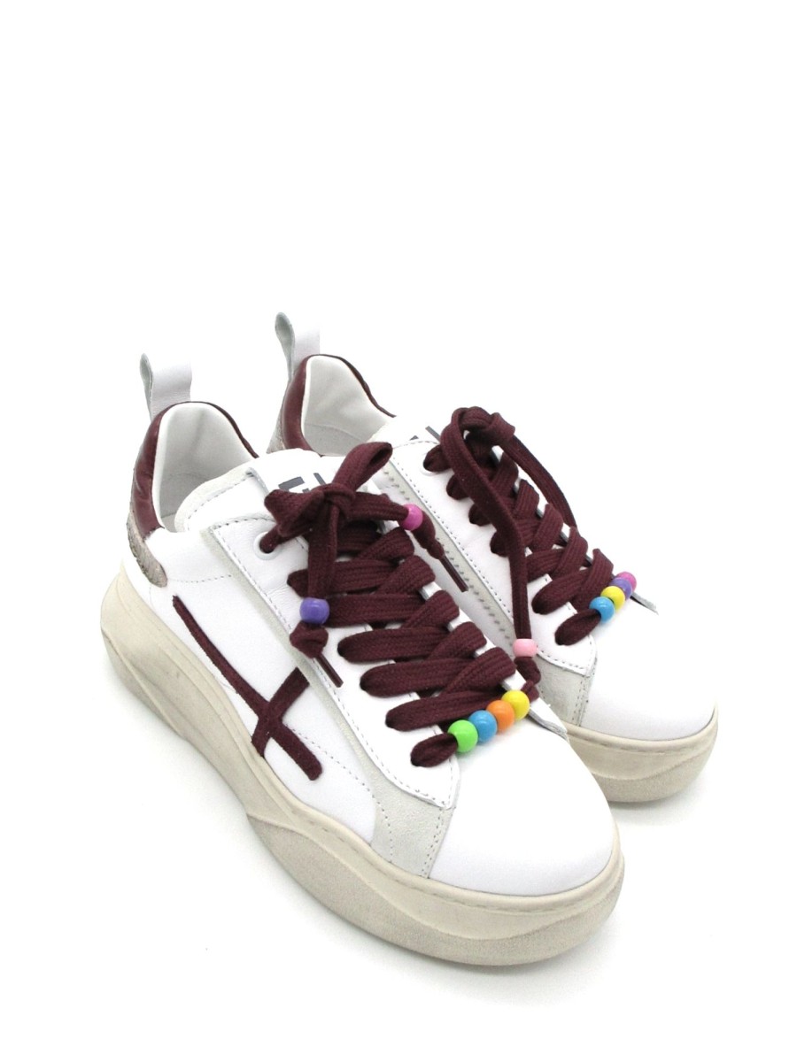 Calzature Gio+ | Sneaker Pelle Donna Gio+ Combi Bordo - Giada 62C - Bordeaux