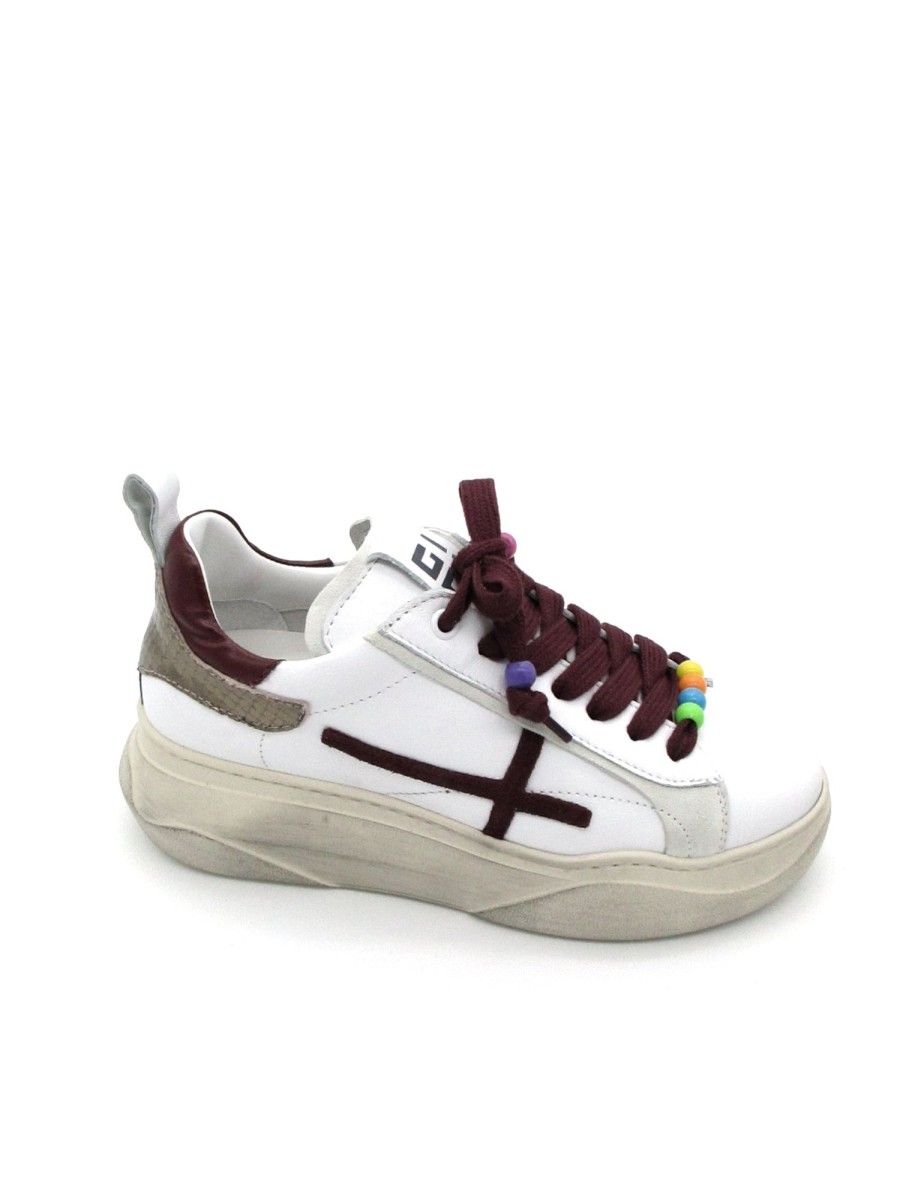 Calzature Gio+ | Sneaker Pelle Donna Gio+ Combi Bordo - Giada 62C - Bordeaux