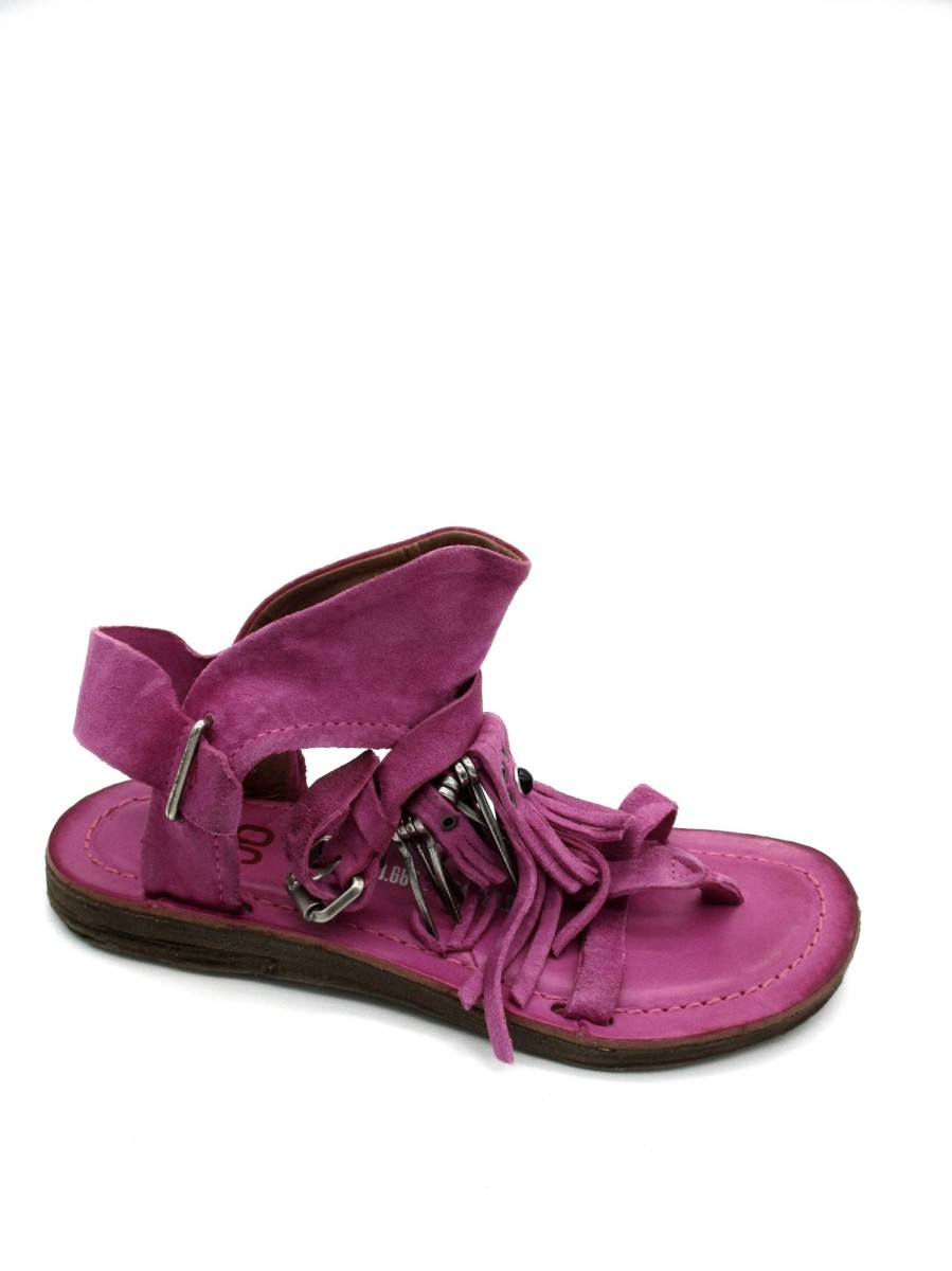 Calzature AS98 | Sandalo Basso Pelle Donna As98 Fuchs - 534010 - Fuxia