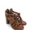 Calzature AS98 | Sandalo Tacco In Pelle Donna As98 A85002 Calvados