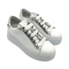 Calzature Gio+ | Sneakers Pelle Donna Gio+ Combi Bianco Viperina Argento - Pia 178A- White