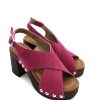 Calzature Valery Calzature | Sandalo Zoccolo Camoscio Donna Valery 8513 - Fuxia