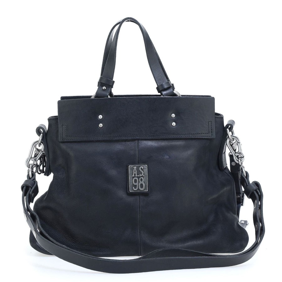 Borse As98 | Borsa In Pelle Donna As98 Black - 200692 - Nero