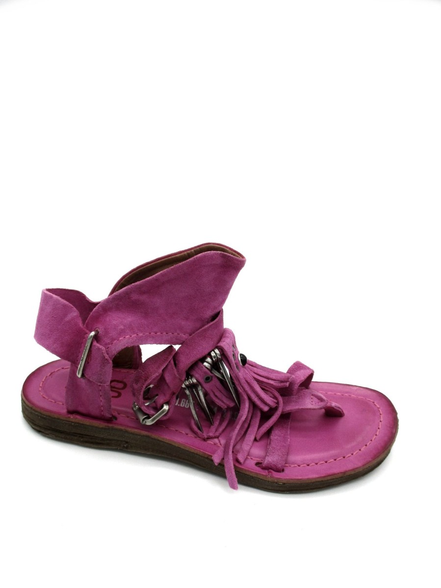 Calzature AS98 | Sandalo Basso Pelle Donna As98 Fuchs - 534010 - Fuxia