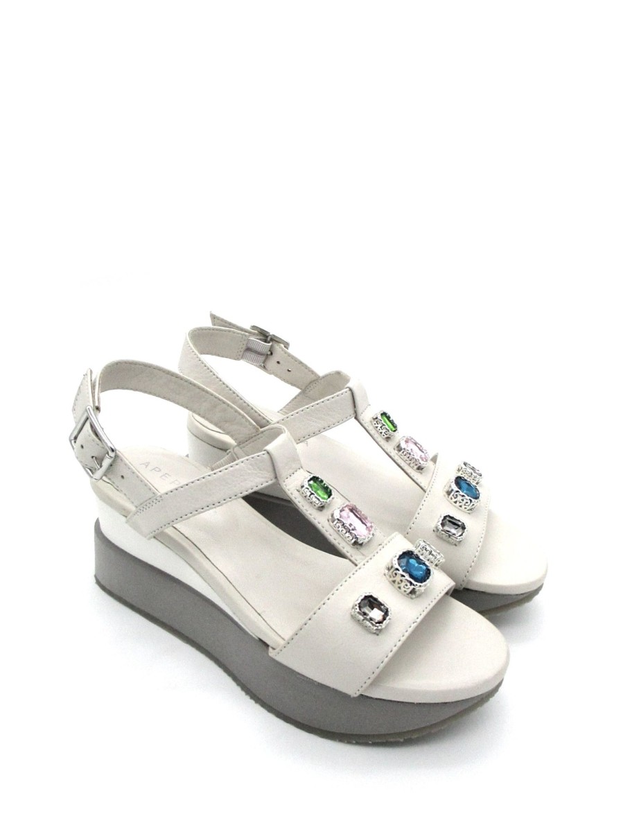 Calzature Apepazza | Sandalo Pelle Donna Apepazza Helga White Bianco