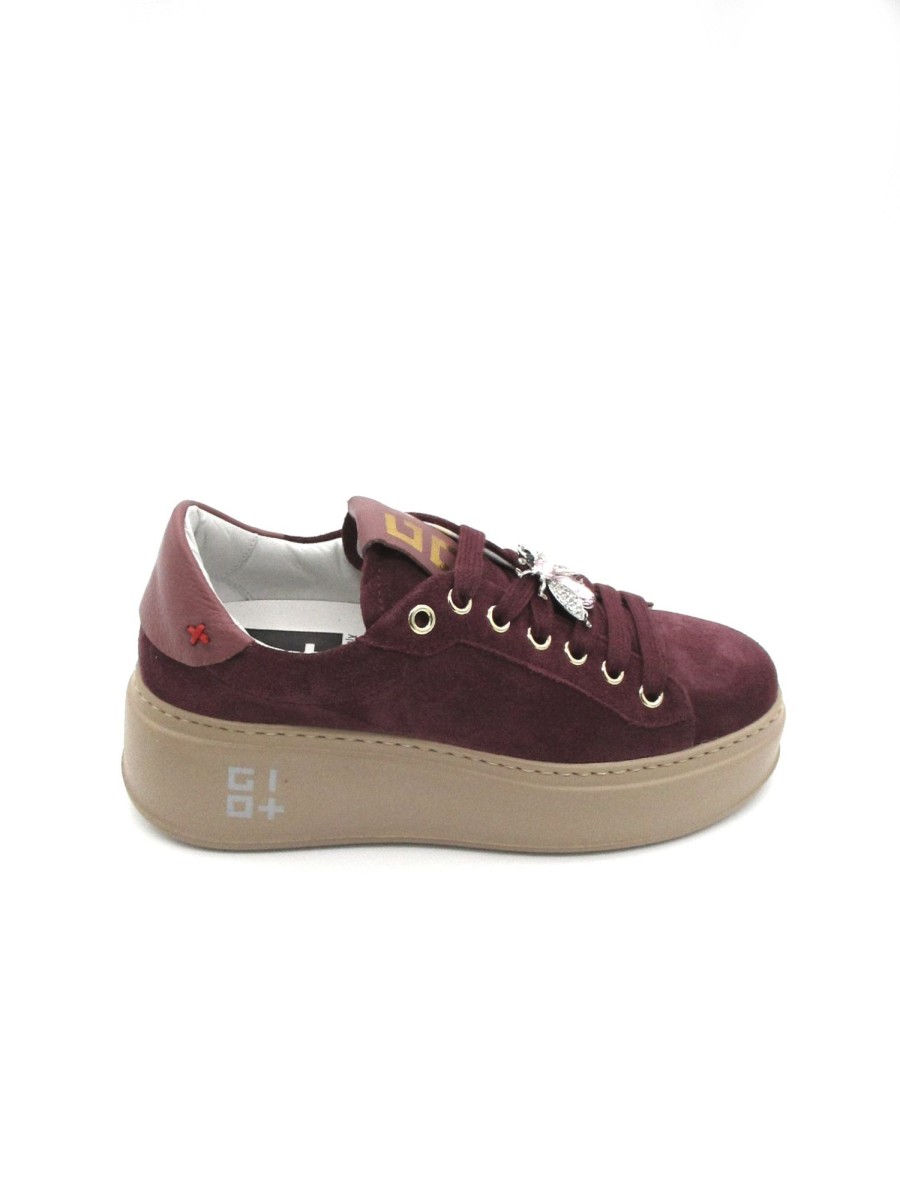 Calzature Gio+ | Sneaker Camoscio Donna Gio+ Combi Porpora - Pia 96A - Bordeaux