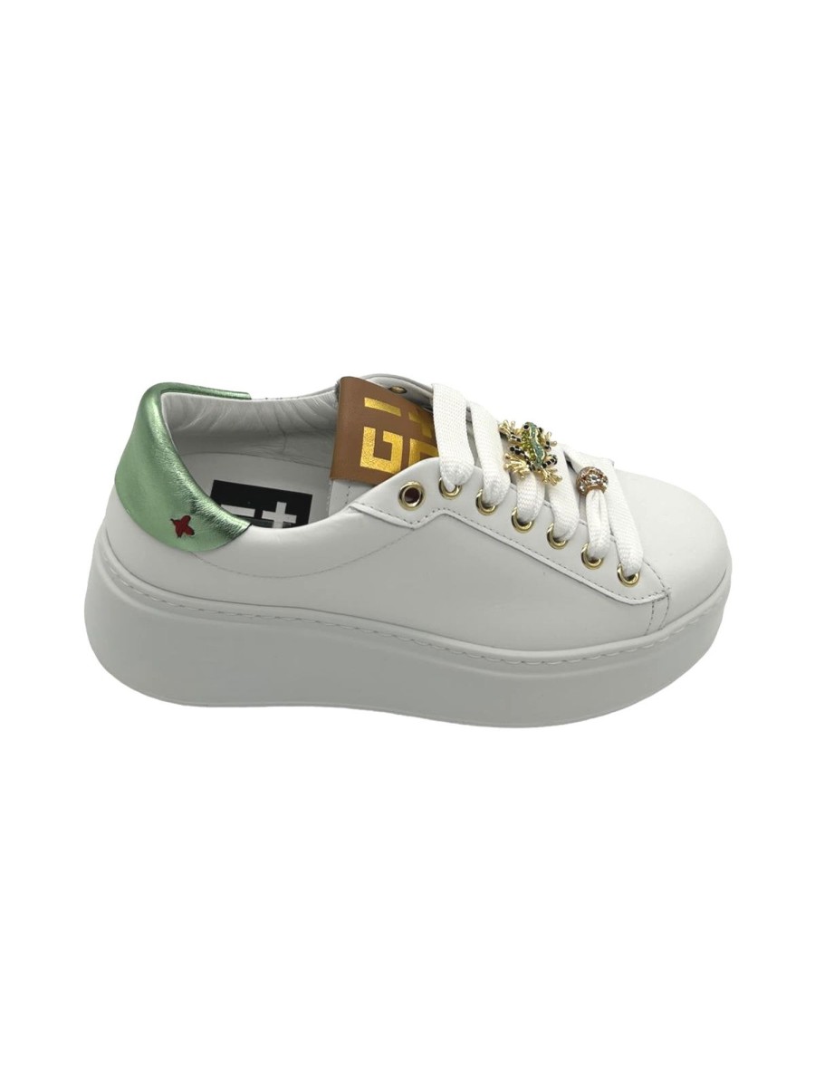 Calzature Gio+ | Sneaker Pelle Donna Gio+ Combi Bianco Mini Ranetta - Pia 150A- White